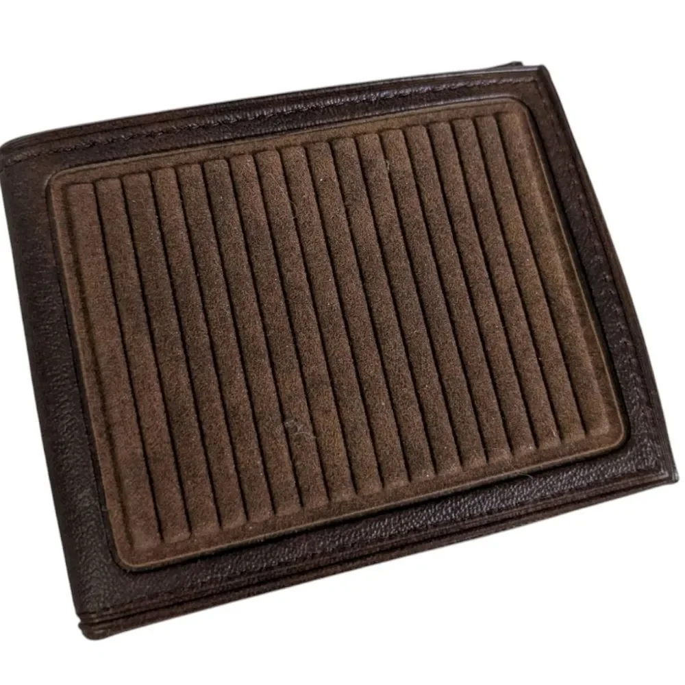 Vintage Men's Brown Leather‎ Calf Pocket Clinger Wallet NWT